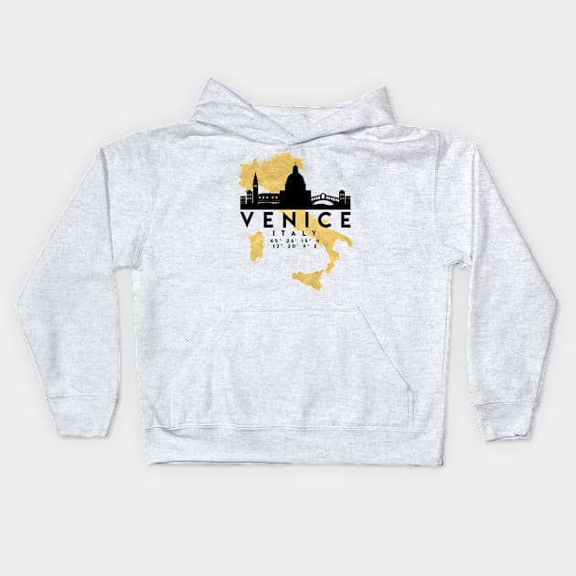 Venice Italy Skyline Map Art Kids Hoodie by deificusArt